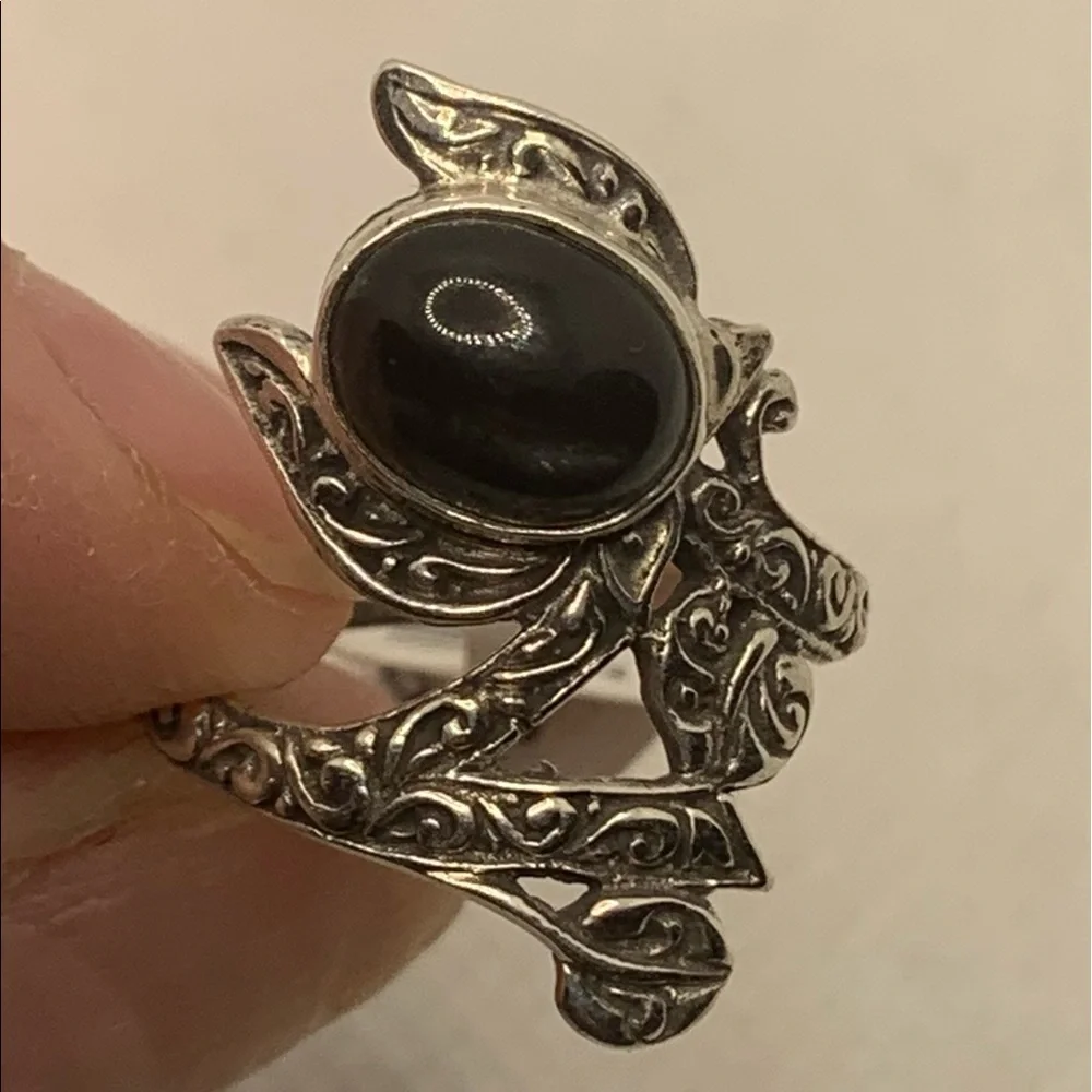 COPY - BALI LEGACY INDIAN BLACK STAR DIOPSIDE RING - Picture 1 of 9